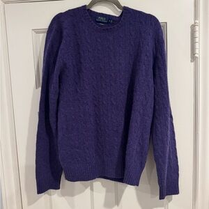 Polo by Ralph Lauren Women’s Purple Cable Knit Cashmere Sweater
